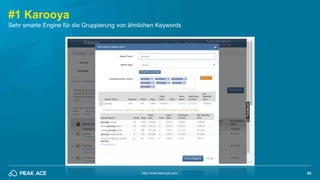 63http://www.karooya.com/
Ab $29 (bis $ 3,000 Adspend), Suchanfragen-Tool
#1 Karooya
 