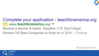 #SMX #XXA @SpeakerName
bit.ly/smx-cro-tfa
 