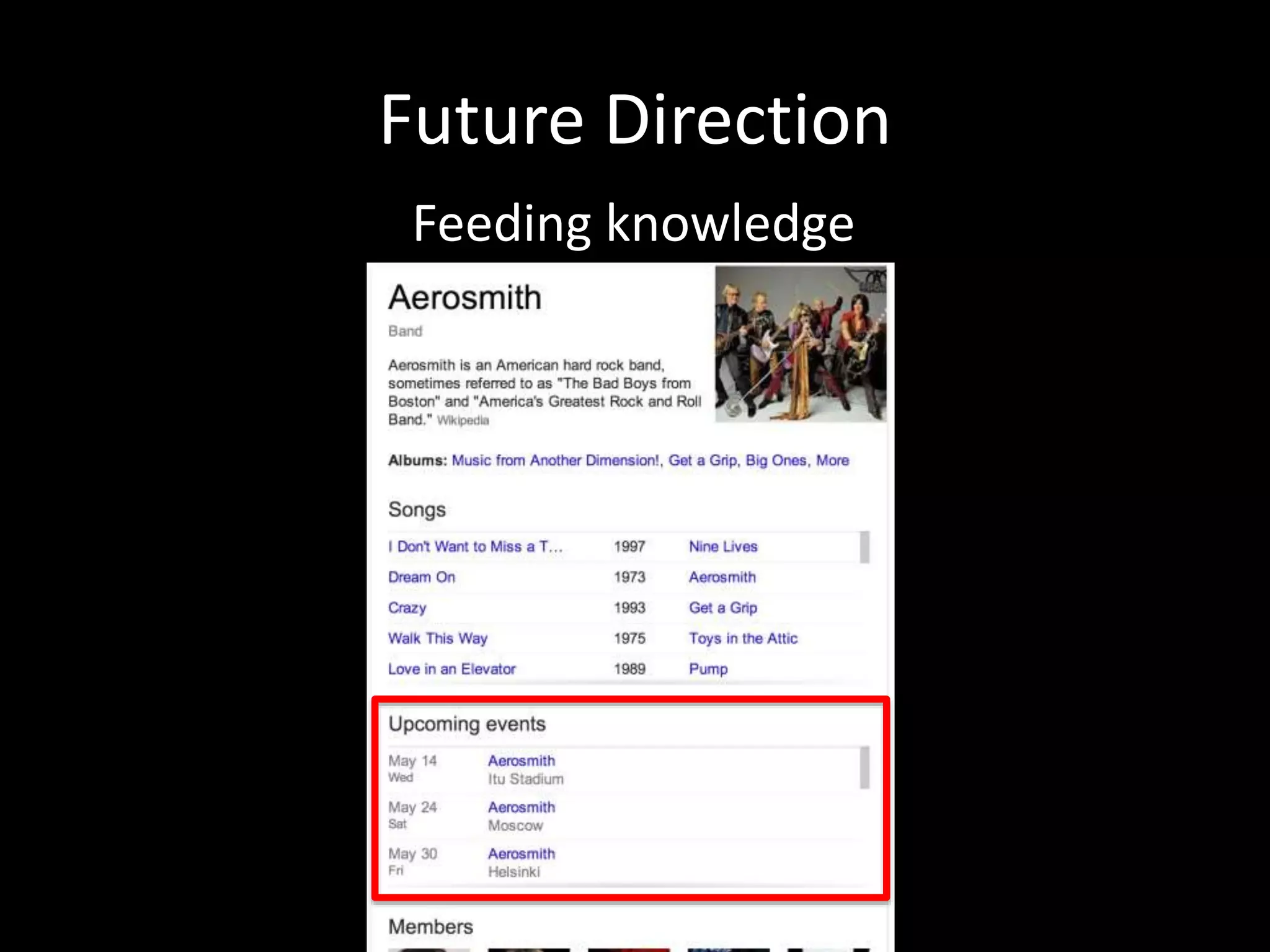 Future Direction
Feeding knowledge
 