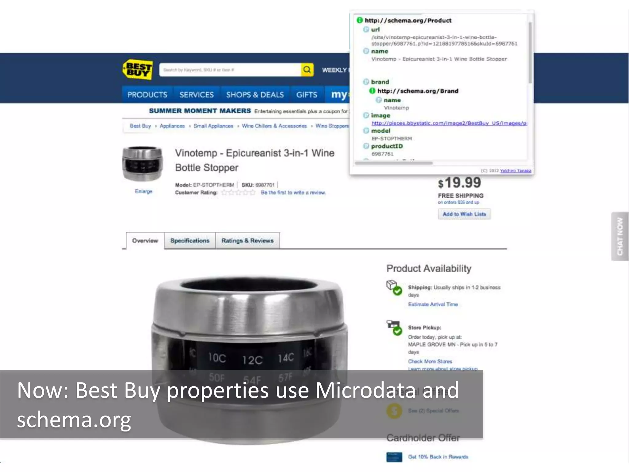 Now: Best Buy properties use Microdata and
schema.org
 
