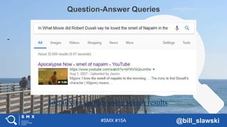#SMX #15A @bill_slawski
Question-Answer Queries
Identifying entities using search results
 