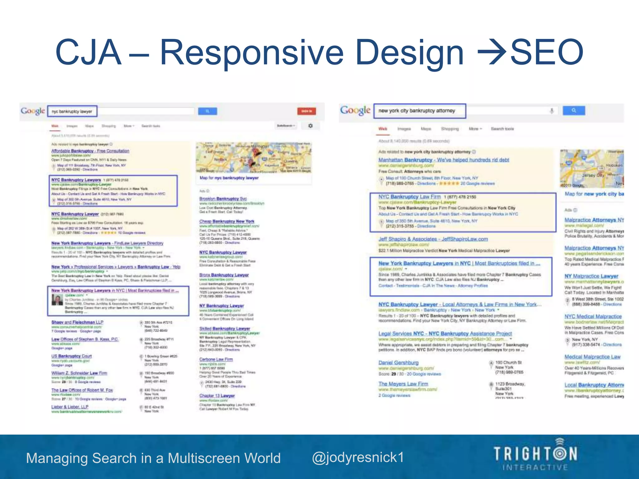 Managing Search in a Multiscreen World @jodyresnick1
CJA – Responsive Design SEO
 