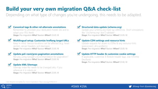 19 @peakaceag pa.ag@basgr from @peakaceag#SMX #29A
Build your very own migration Q&A check-list
Depending on what type of ...