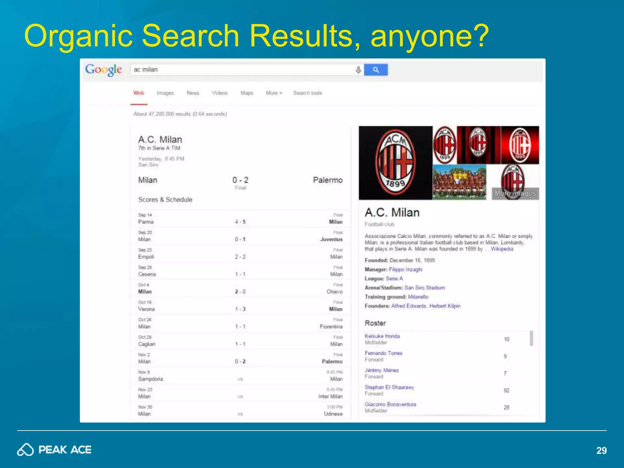 29 
Organic Search Results, anyone? 
 