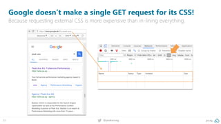 35 @peakaceag pa.ag
Google doesn’t make a single GET request for its CSS!
Because requesting external CSS is more expensiv...