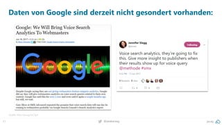 21 pa.ag@peakaceag
Daten von Google sind derzeit nicht gesondert vorhanden:
Quelle: http://pa.ag/2xC5jvl
 