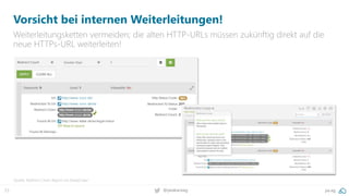 23 @peakaceag pa.ag
Vorsicht bei internen Weiterleitungen!
Weiterleitungsketten vermeiden; die alten HTTP-URLs müssen zukünftig direkt auf die
neue HTTPs-URL weiterleiten!
Quelle: Redirect Chain Report via DeepCrawl
xxxx
xxxx
xxxx
xxxx
xxxx
 