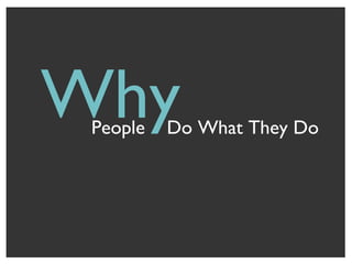 Why People  Do What They Do 