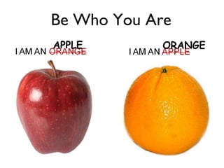 Be Who You Are APPLE ORANGE 