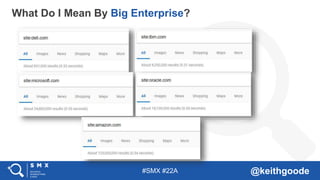 #SMX #22A @keithgoode
What Do I Mean By Big Enterprise?
 