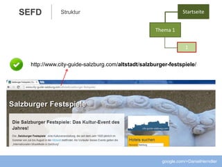 StrukturSEFD
google.com/+DanielHerndler
http://www.city-guide-salzburg.com/altstadt/salzburger-festspiele/
Thema 1
1
Startseite
 