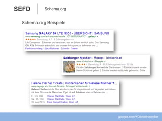SEFD
Schema.org Beispiele
google.com/+DanielHerndler
Schema.org
 