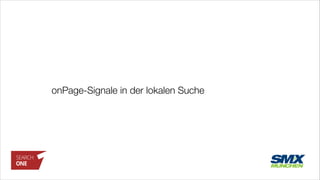 onPage-Signale in der lokalen Suche
 