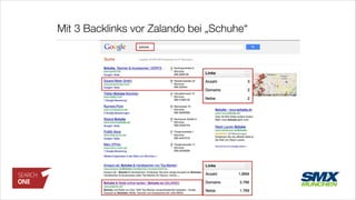 Mit 3 Backlinks vor Zalando bei „Schuhe“
 