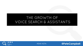 #SMX #27A @PeteCampbell
THE GROWTH OF
VOICE SEARCH & ASSISTANTS
 