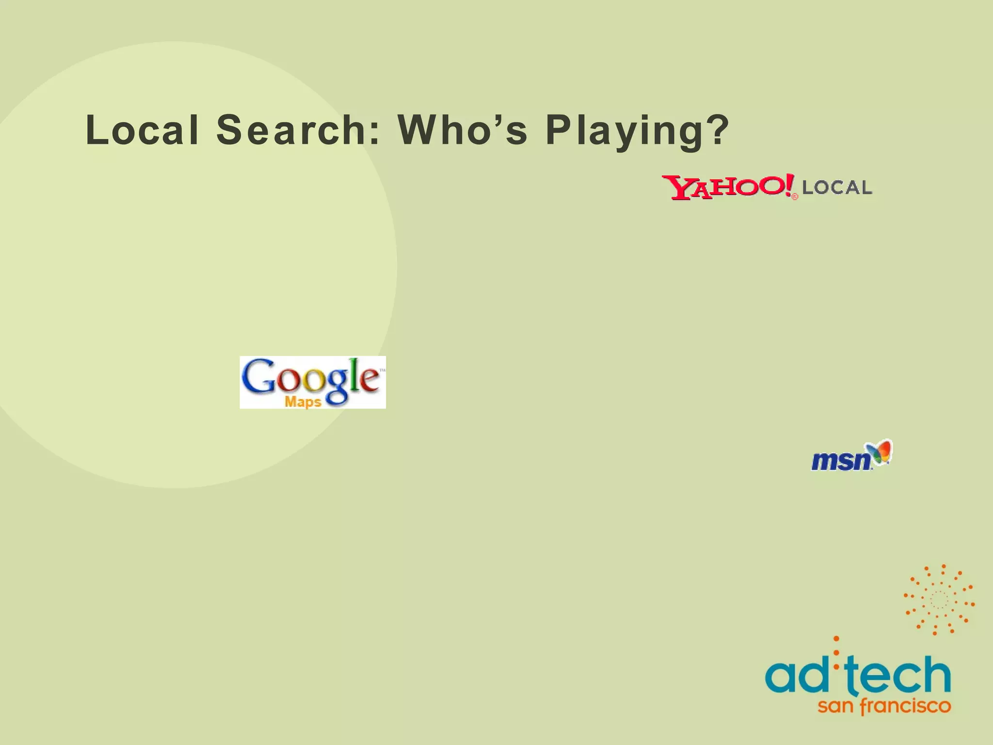Local Search: Who’s Playing? 