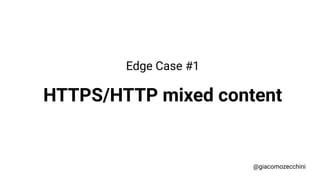 Mixed content occurs when initial
HTML is loaded over a secure
HTTPS connection, but other
resources are loaded over an
in...