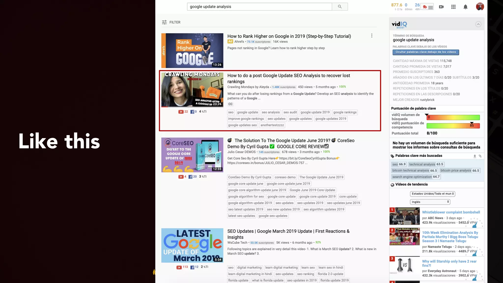 #youtubeseo at #smxadvanced by @aleyda from @orainti
Like this
 