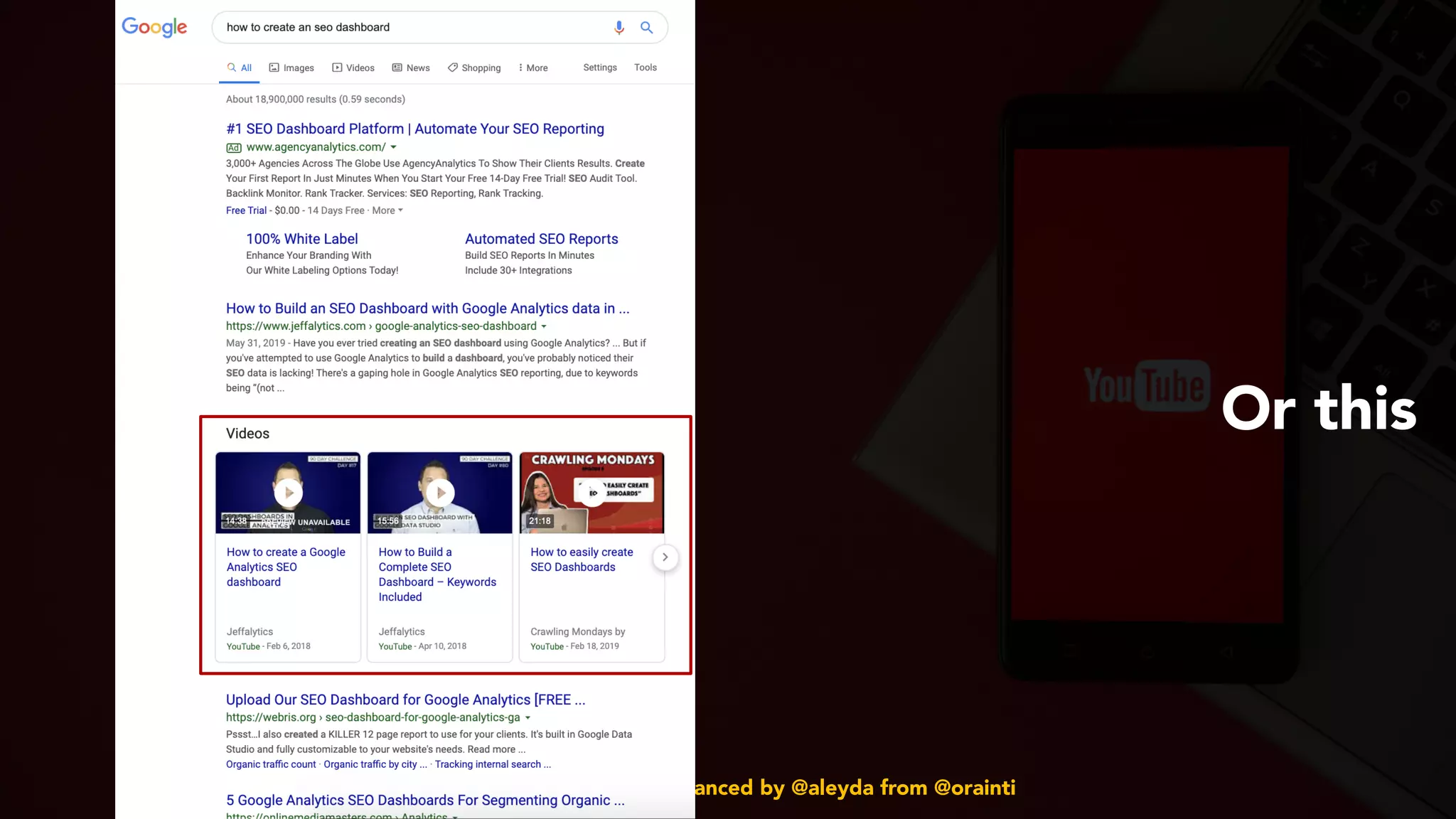 #youtubeseo at #smxadvanced by @aleyda from @orainti
Or this
 