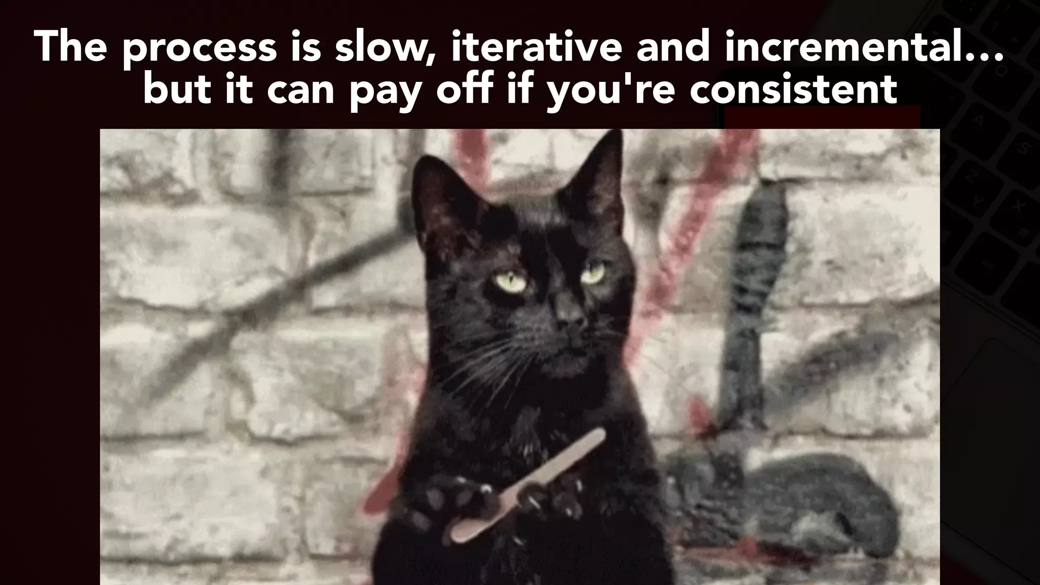 #youtubeseo at #smxadvanced by @aleyda from @orainti
The process is slow, iterative and incremental…
but it can pay off if you're consistent
 