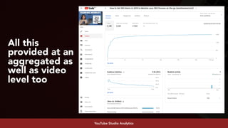 #youtubeseo at #smxadvanced by @aleyda from @oraintiYouTube Studio Analytics
All this
provided at an
aggregated as
well as...