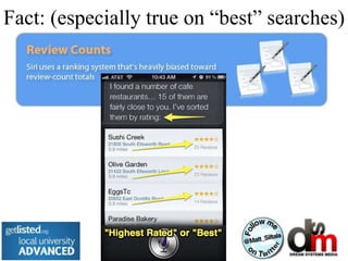 Fact: (especially true on “best” searches)
 