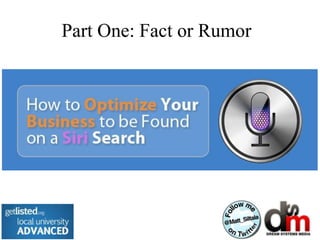 Part One: Fact or Rumor
 