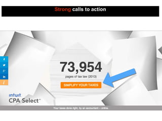 Strong calls to action
 