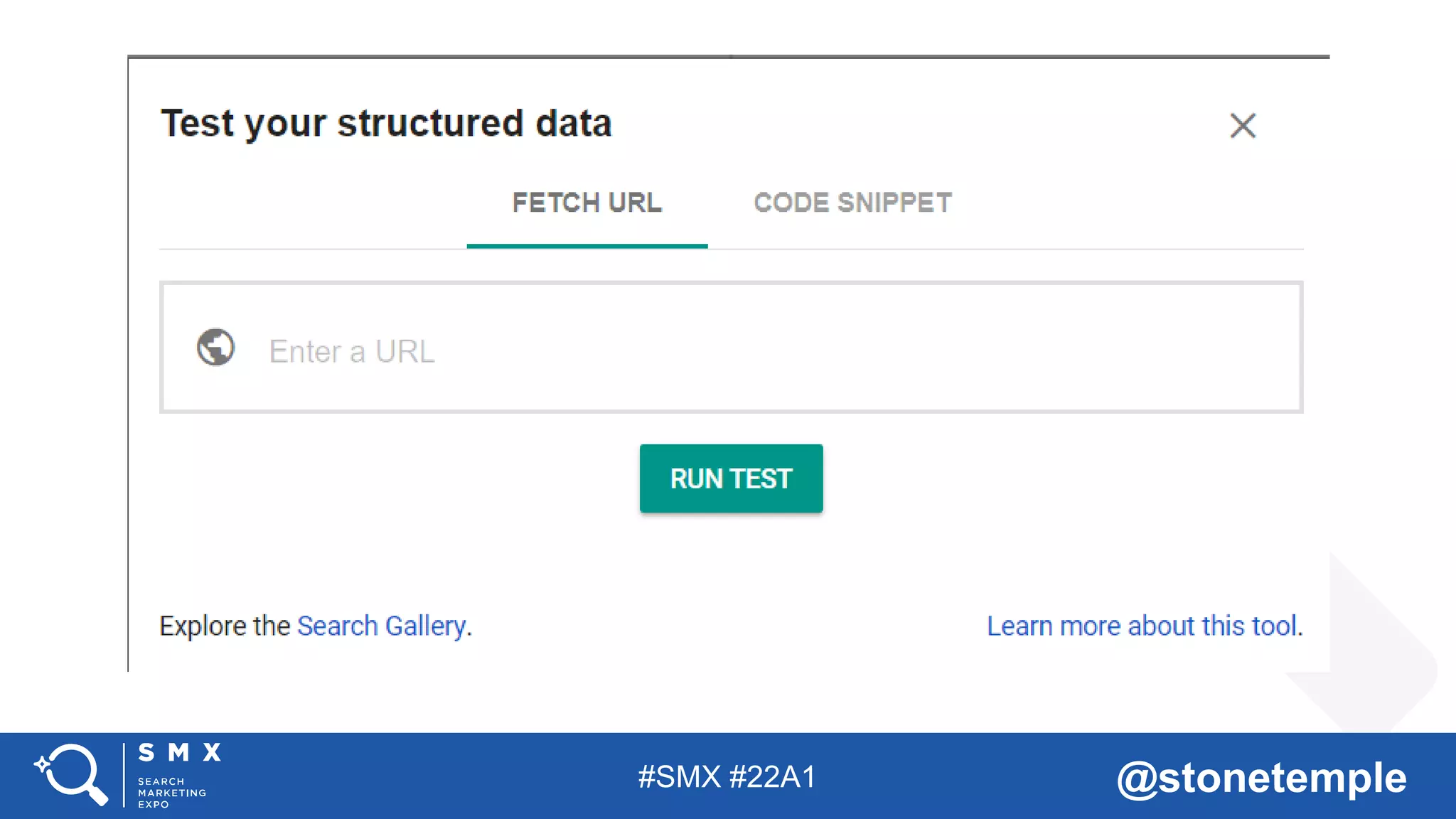 #SMX #22A1 @stonetemple
 