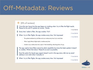 Oﬀ-Metadata: Reviews
 