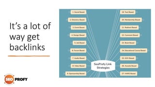 It’s a lot of
way get
backlinks
 