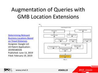 @bill_slawskiwww.smxl.it #SMXL19
Augmentation of Queries with
GMB Location Extensions
Determining Relevant
Business Locati...