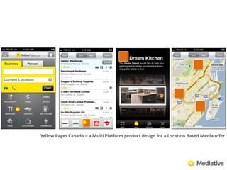 The disciplineLocation Based Marketing is the discipline that overview the planning and the execution of on the Go strategies.The objective: Answering the business goals by Leveraging the location strategies at a Local or a National LevelHow:  Create tactics around 4 pillarsThe DisciplinecontextLocationSocial InteractionPlatformsmobileActors : Businesses CMOs, Consultants, thoughts leaders, Ad.agencies.The 4 pillars of a Location Based strategy
