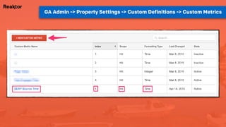 GA Admin -> Property Settings -> Custom Definitions -> Custom Metrics
 