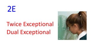 2E
Twice Exceptional
Dual Exceptional
 