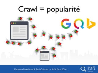 Crawl = popularité
Mathieu Gheerbrant & Paul Colombo – SMX Paris 2016
 