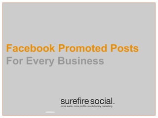 Facebook Promoted Posts
For Every Business

 