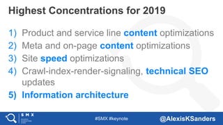 #SMX #keynote @AlexisKSanders
1) Product and service line content optimizations
2) Meta and on-page content optimizations
...