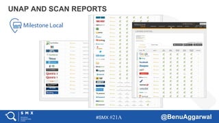 #SMX #21A @BenuAggarwal
UNAP AND SCAN REPORTS
Milestone Local
 