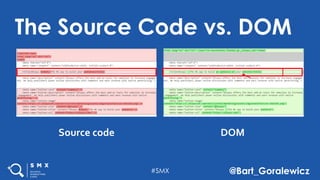 #SMX @Bart_Goralewicz
The Source Code vs. DOM
Source code DOM
#SMX @Bart_Goralewicz
 
