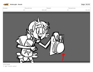 Scene
6
Duration
03:14
Panel
2
Duration
02:13
Dialogue
I got cold cuts!
Midnight Snack Page 25/55
 