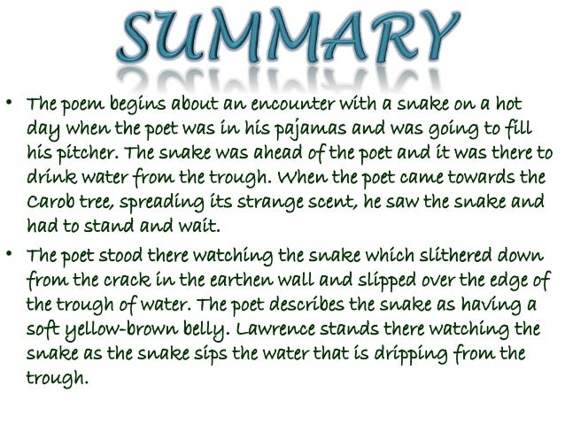 snake by d h lawrence snake by d h lawrence