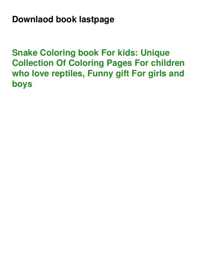 Download Pdf Snake Coloring Book For Kids Unique Collection Of Coloring Pag