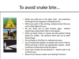 To avoid snake bite…