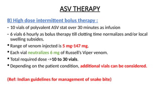 SNAKE BITE and Management of treatment .pptx