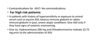 Asv Inj Comprehensive Clinical Management of Snake Bite Cases and Antivenom ...