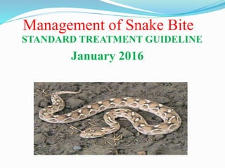Management of Snake Bite
STANDARD TREATMENT GUIDELINE
January 2016
 