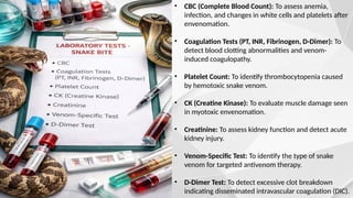 Snake Comb Test Overview of Snake Bite Poisoning and Clinical Management | PPTX