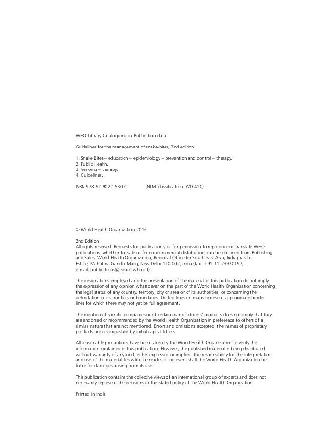 snake bite who guidelines 3 letter snake