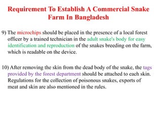 Snake farming slide | PPTX - Commercial Snake Farming Management